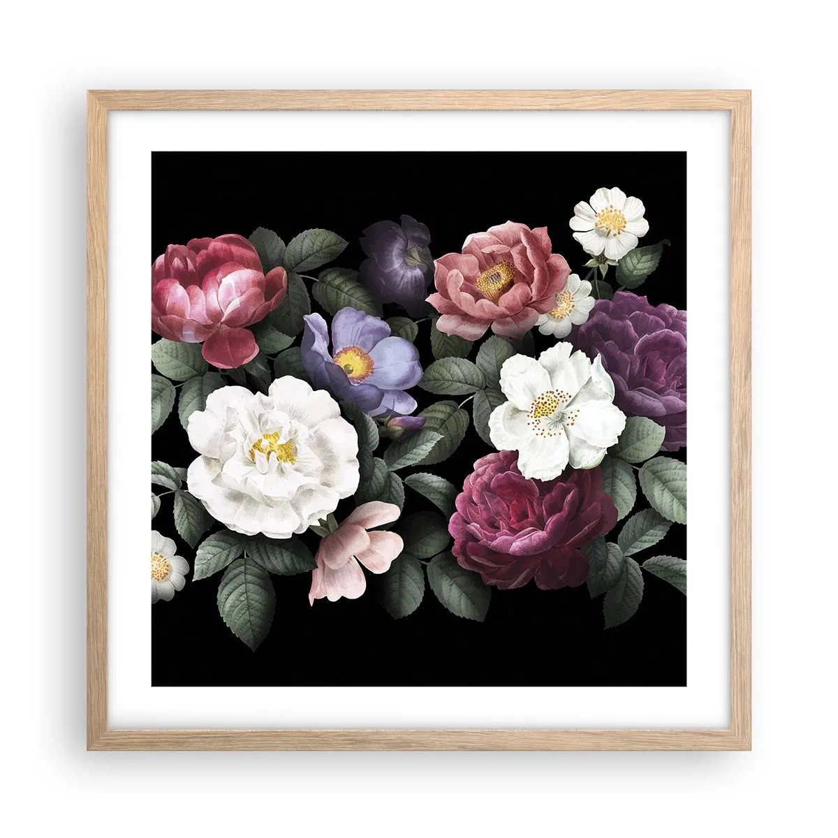 Pôster com moldura de carvalho claro - Do jardim inglês - 50x50 cm