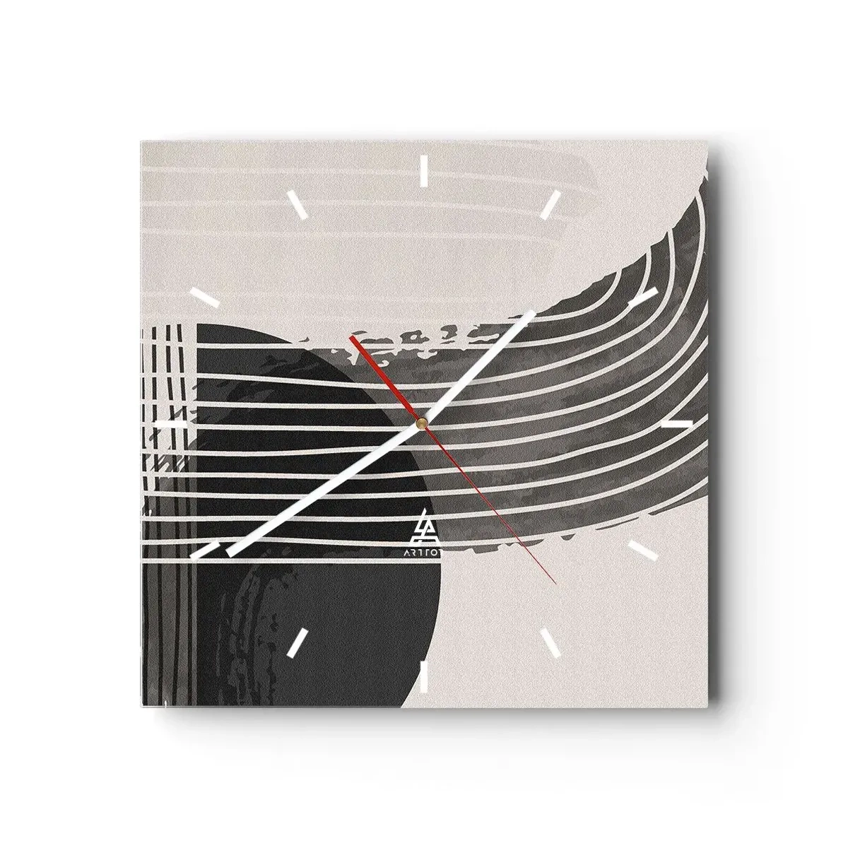 Relógio de parede - Relógio em vidro - Ida e volta - 30x30 cm