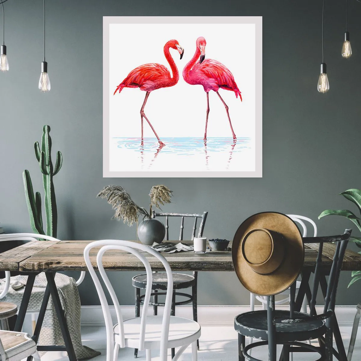 Pôster - Rosa randez-vous - 60x60 cm
