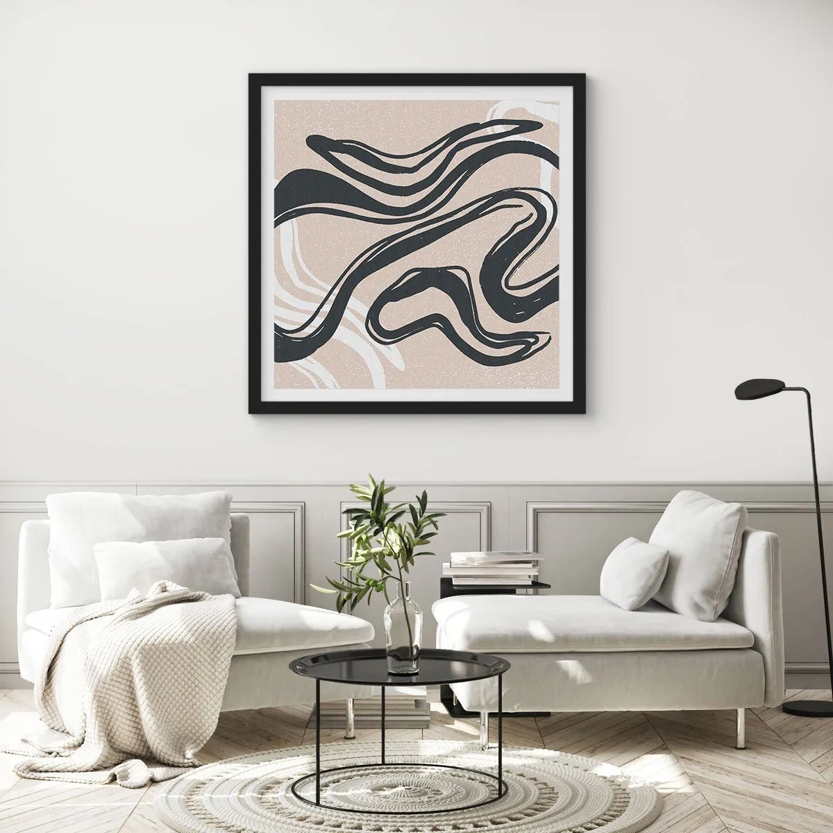 Pôster com moldura preta - Expressão multiplicada - 30x30 cm