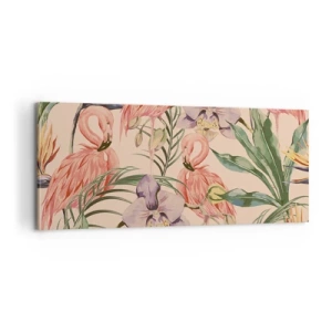 Quadro em tela - Balé rosa em flores - 100x40 cm