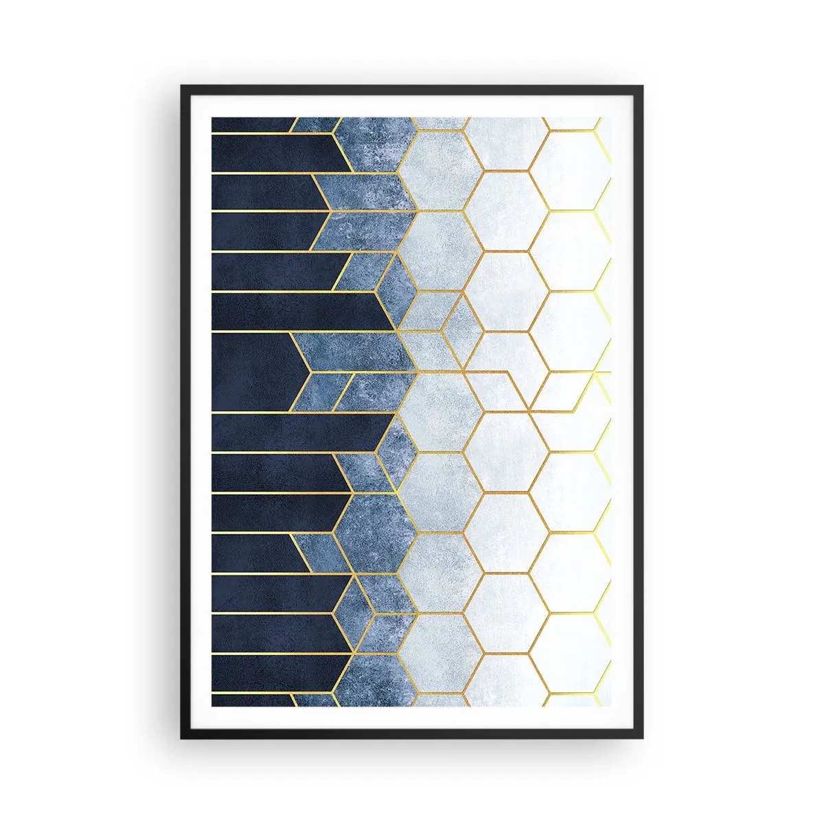 Pôster com moldura preta - Composição em ritmo sincopado - 70x100 cm