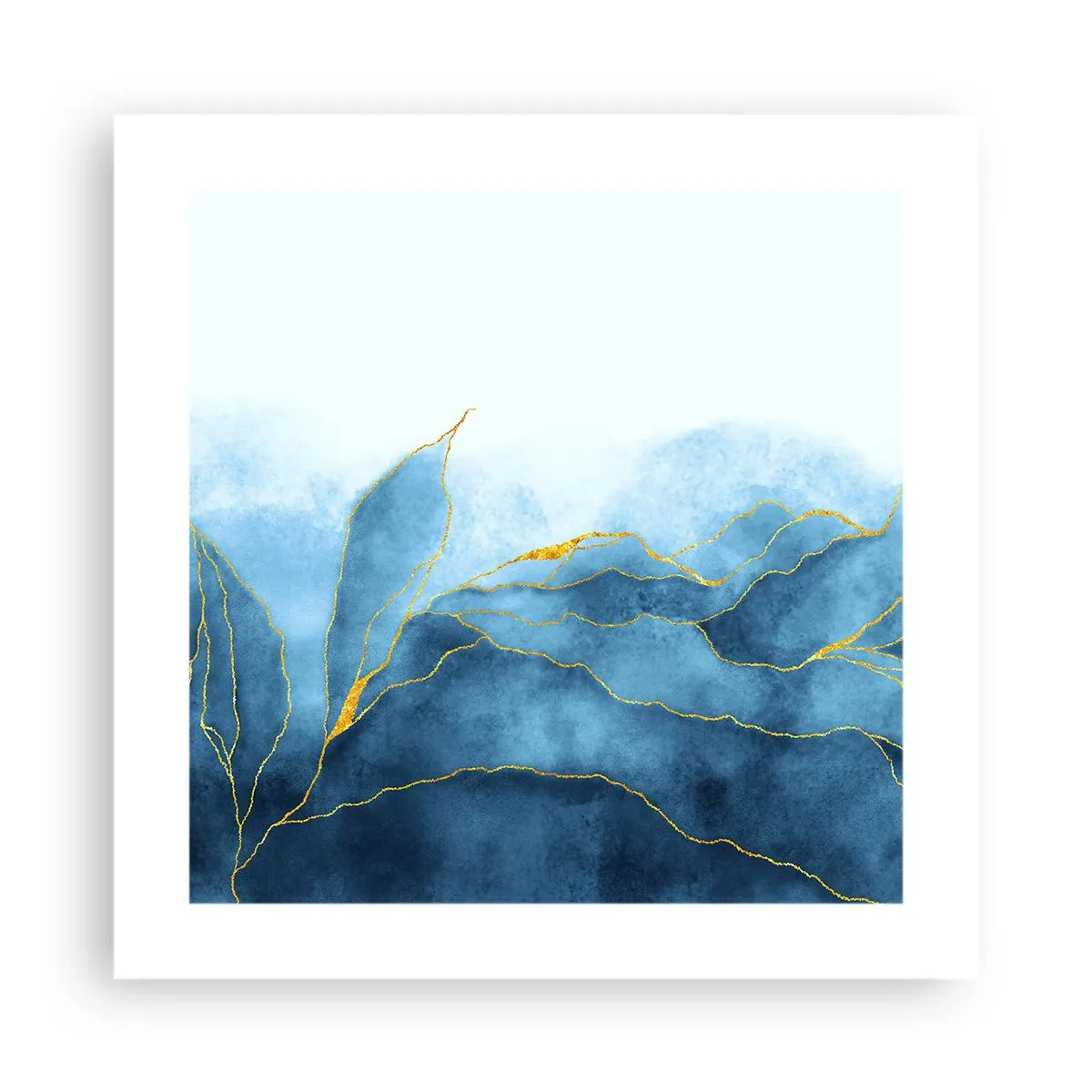 Pôster - Azul dourado - 40x40 cm