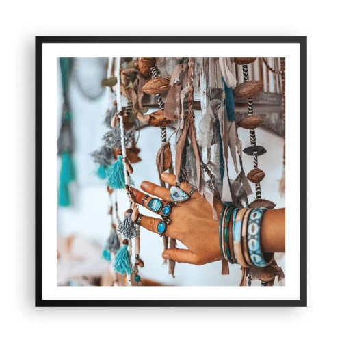 Pôster com moldura preta - Tesouros locais - 60x60 cm
