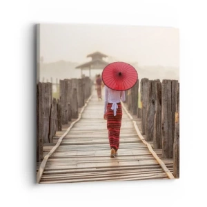 Quadro em tela - Na ponte velha - 30x30 cm