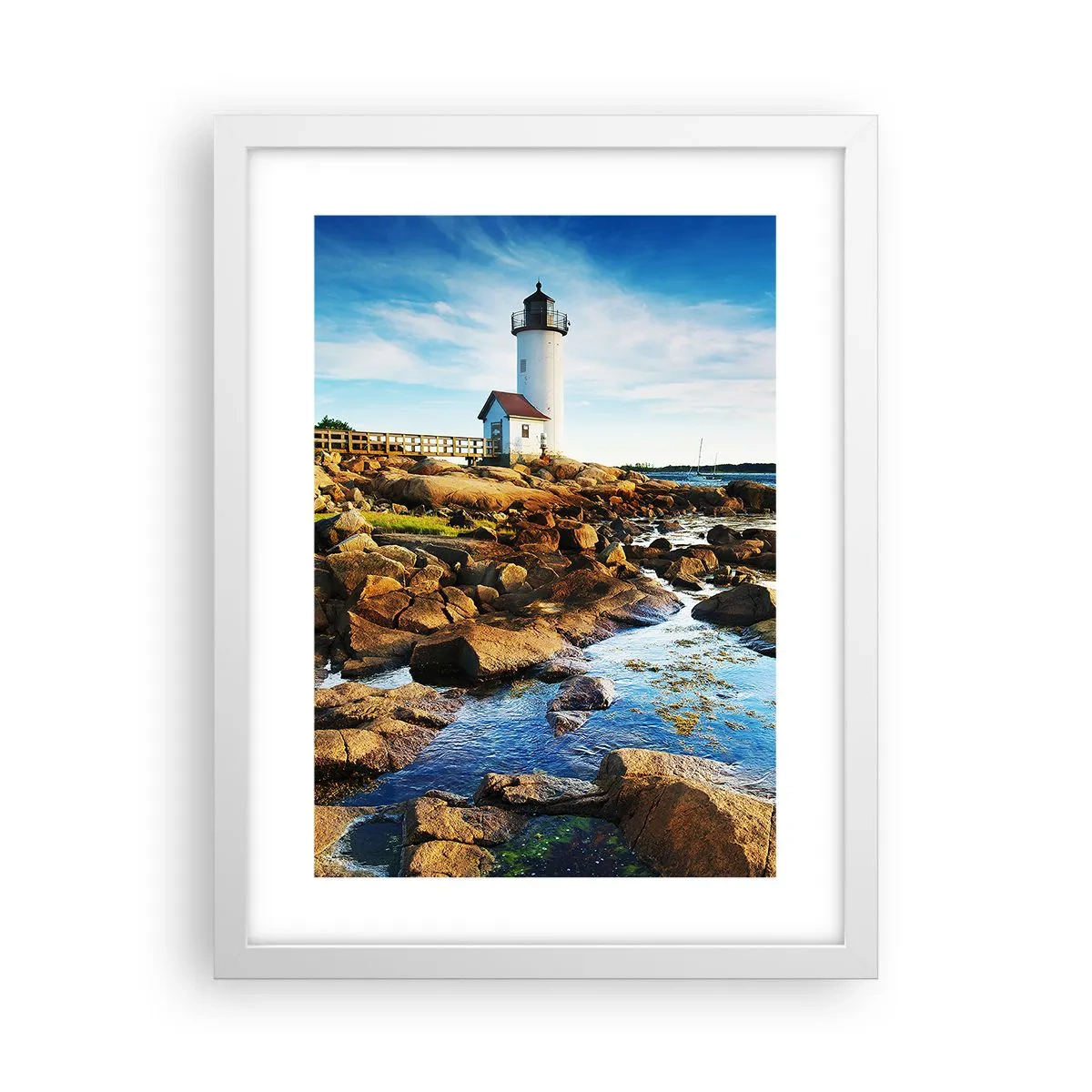 Pôster em moldura branca - Voltem bem, estou à espera - 30x40 cm