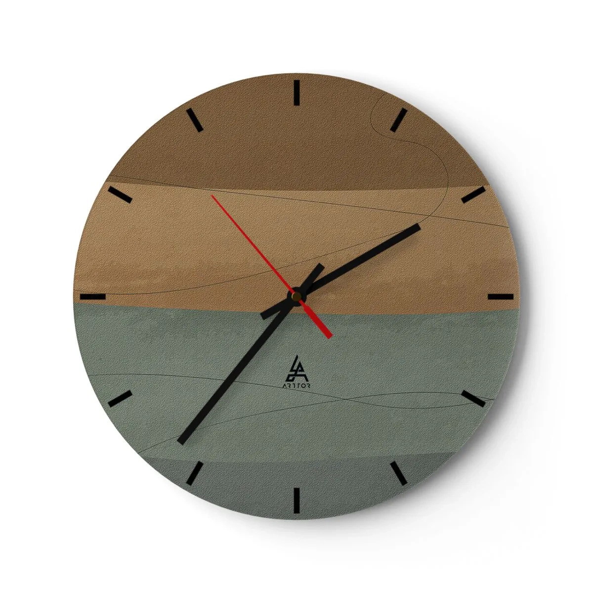 Relógio de parede - Relógio em vidro - Composição horizontal - 40x40 cm