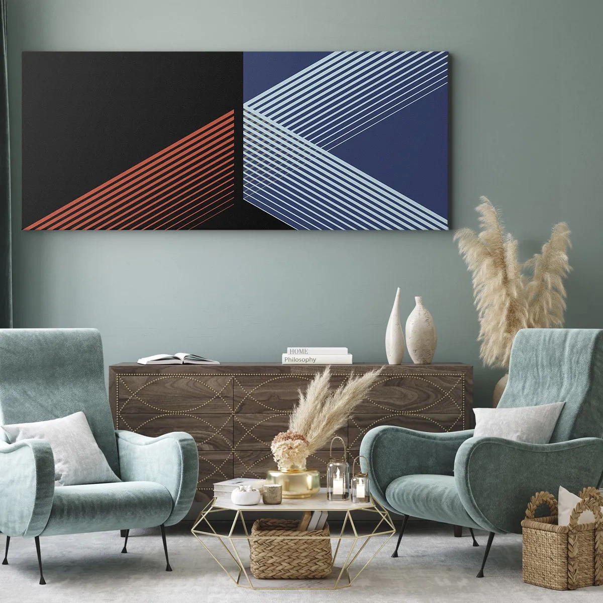 Quadro em tela - Uma história simples - 160x50 cm