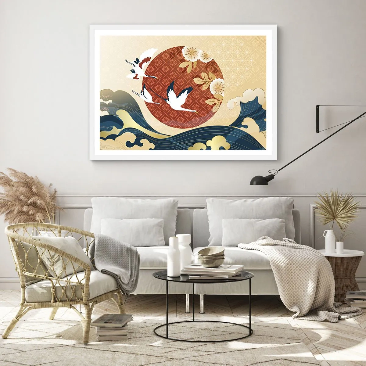 Pôster em moldura branca - Conto de fadas japonês - 40x30 cm