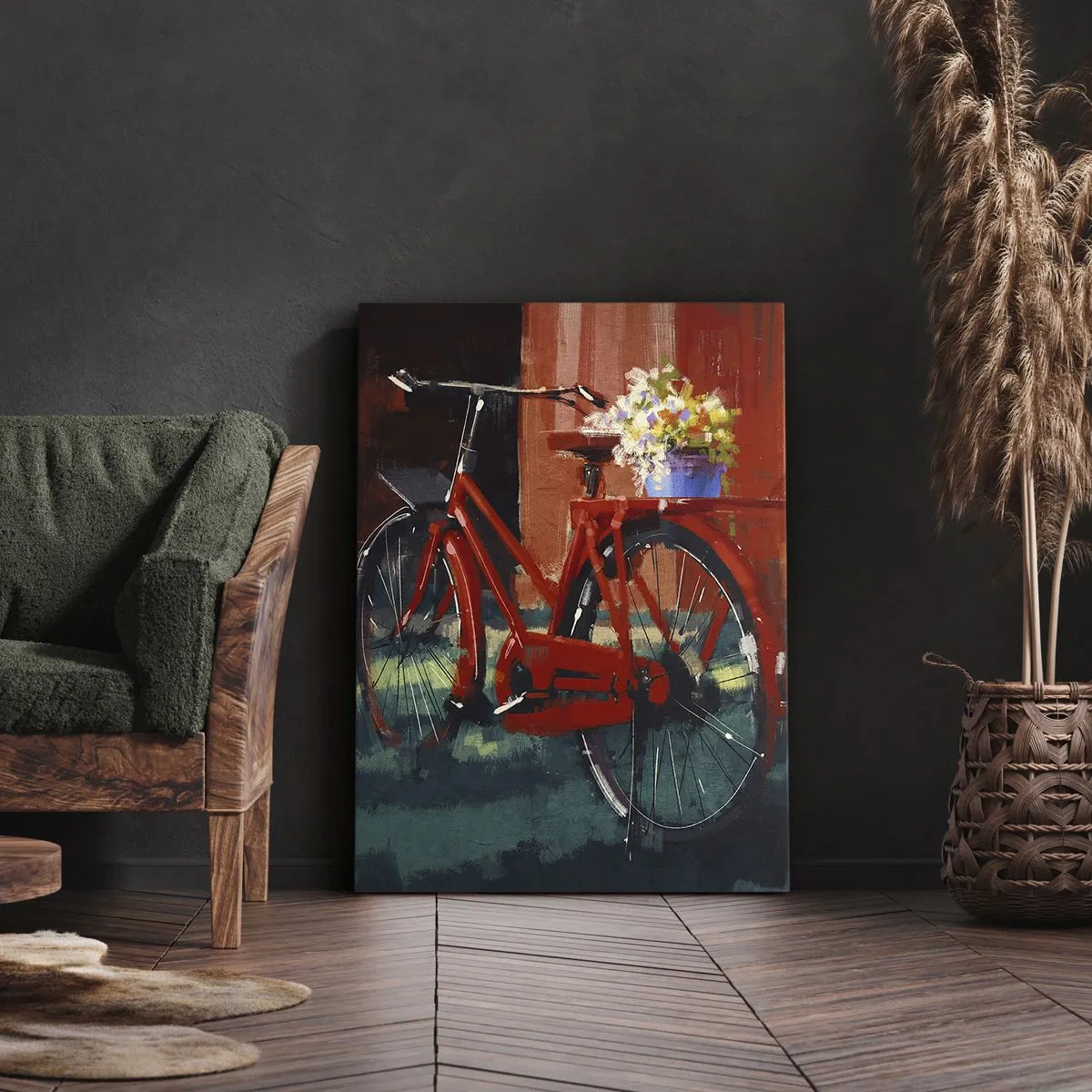 Quadro em tela - Quero andar de bicicleta - 65x120 cm