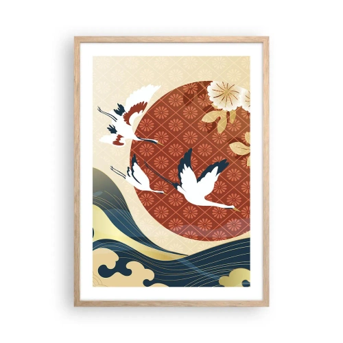 Pôster com moldura de carvalho claro - Conto de fadas japonês - 50x70 cm