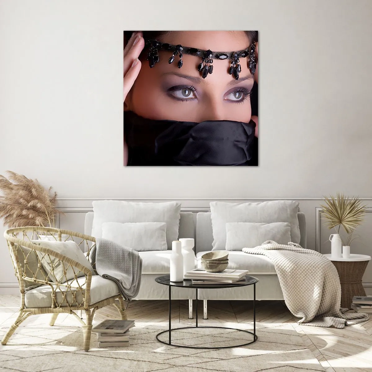 Quadro em vidro - Mistério tentador do oriente - 60x60 cm