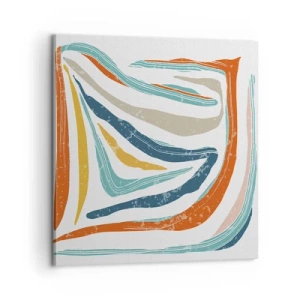 Quadro em tela - Abstração com um sorriso amigável - 60x60 cm