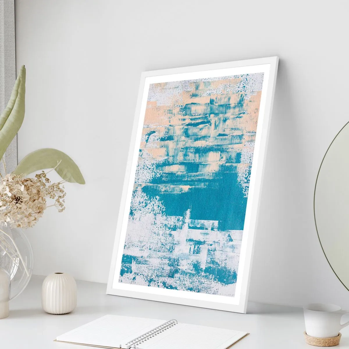 Pôster em moldura branca - Através da estalactite de gelo - 70x100 cm