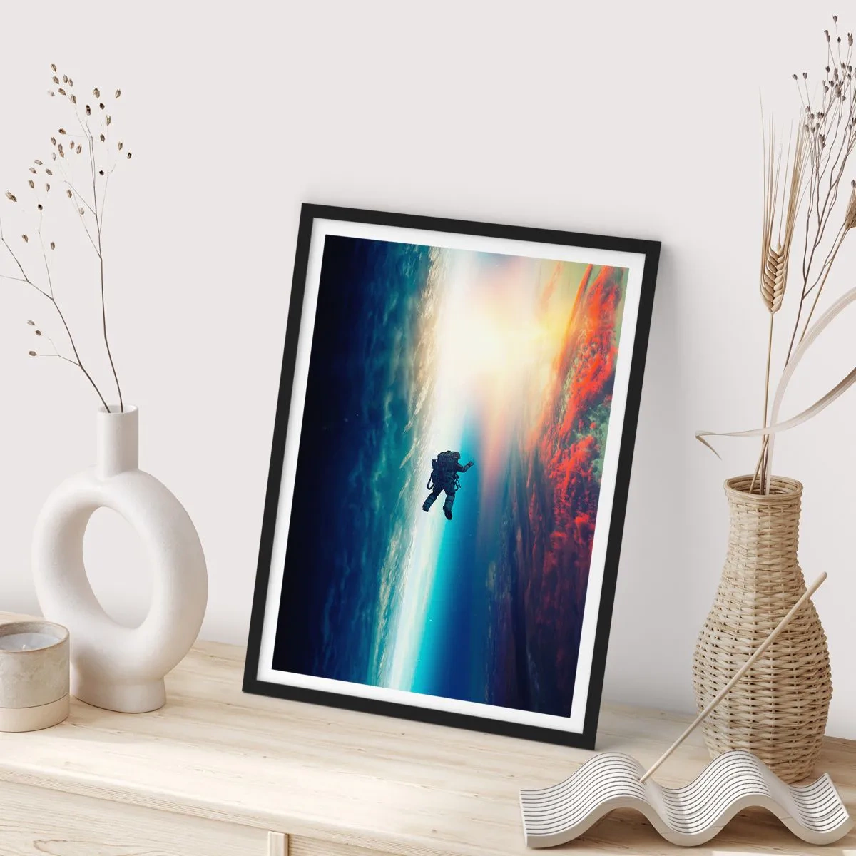Pôster com moldura preta - Enfrentando o universo - 61x91 cm