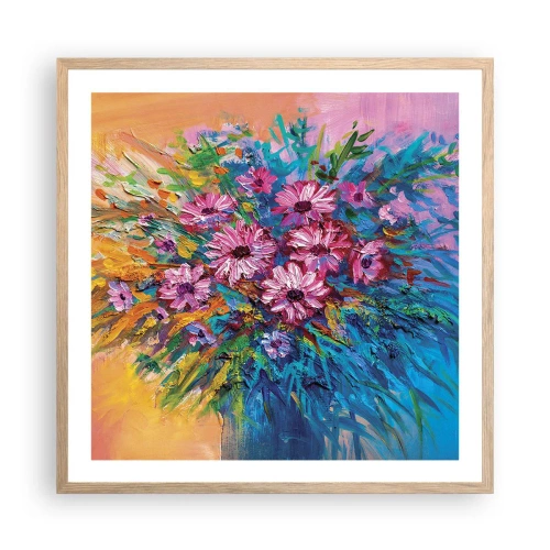 Pôster com moldura de carvalho claro - A energia da vida - 60x60 cm