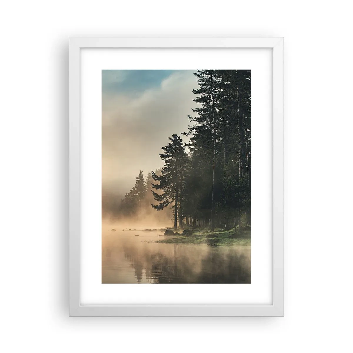 Pôster em moldura branca - O nascimento do dia - 30x40 cm