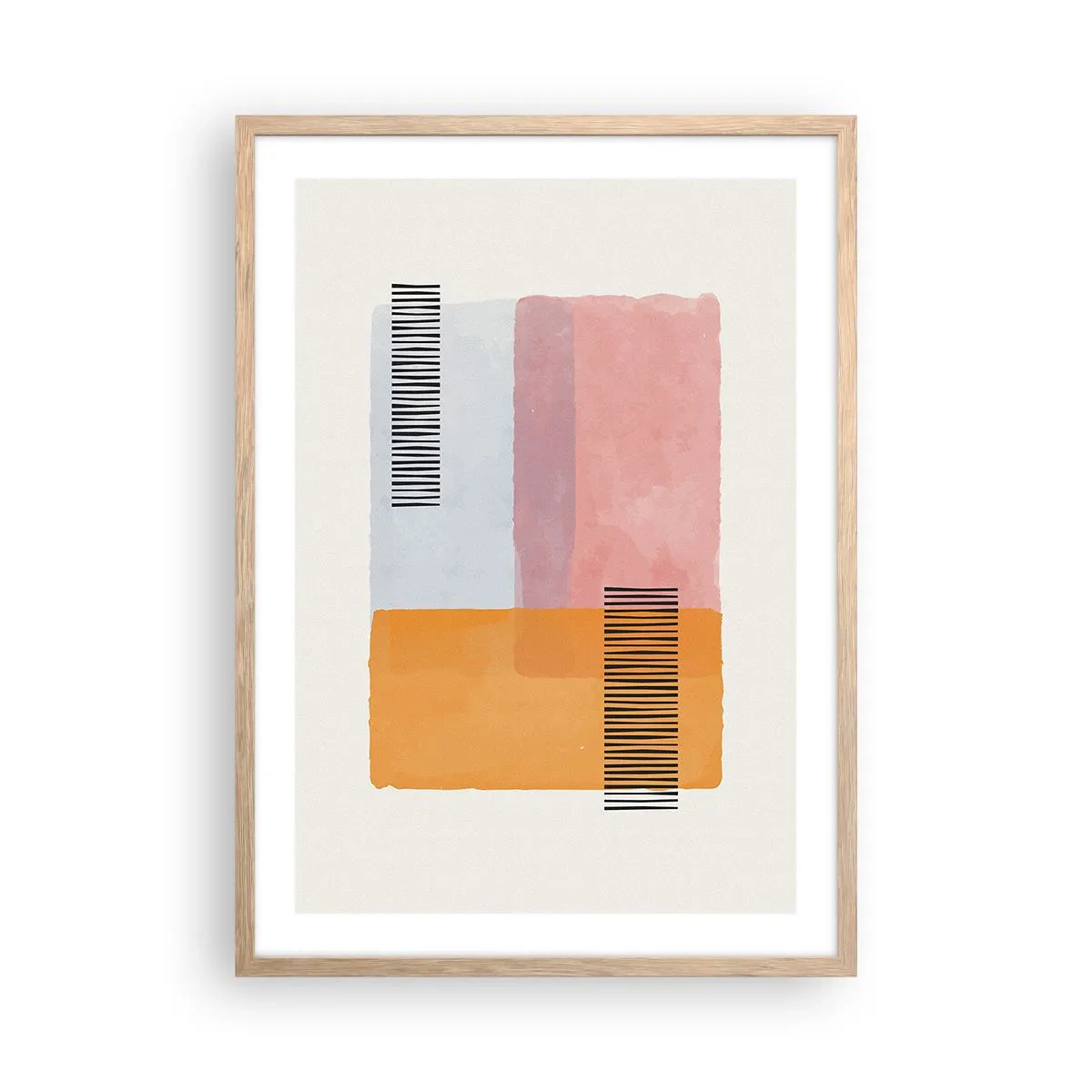 Pôster com moldura de carvalho claro - De canto a canto - 50x70 cm