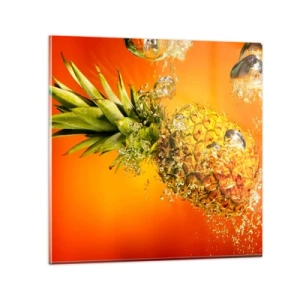 Quadro em vidro - Frescor suculento tropical - 60x60 cm