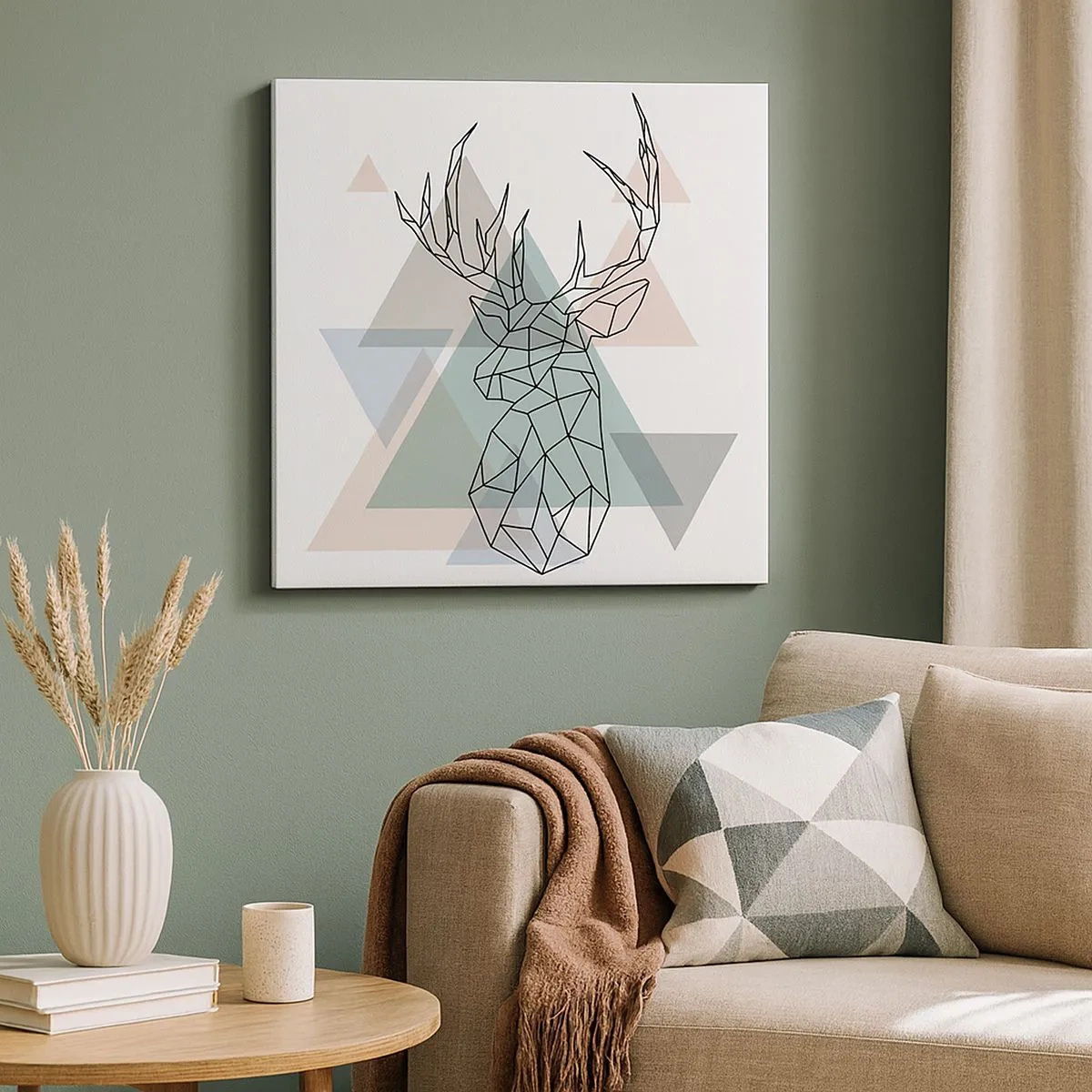 Quadro em tela - Numa floresta geométrica - 30x30 cm