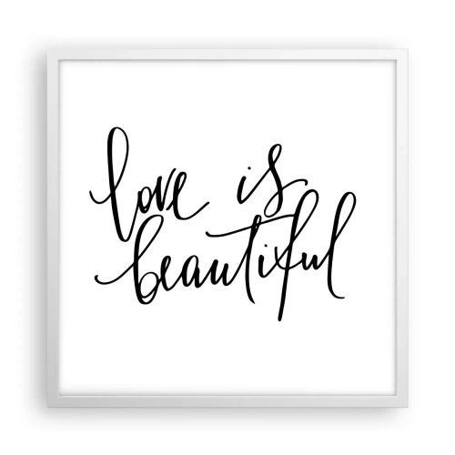 Pôster em moldura branca - Leia e repita - 50x50 cm