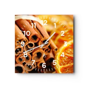 Relógio de parede - Relógio em vidro - Sente o cheiro? - 30x30 cm