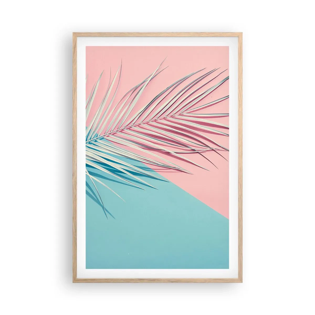 Pôster com moldura de carvalho claro - Impressão tropical - 61x91 cm