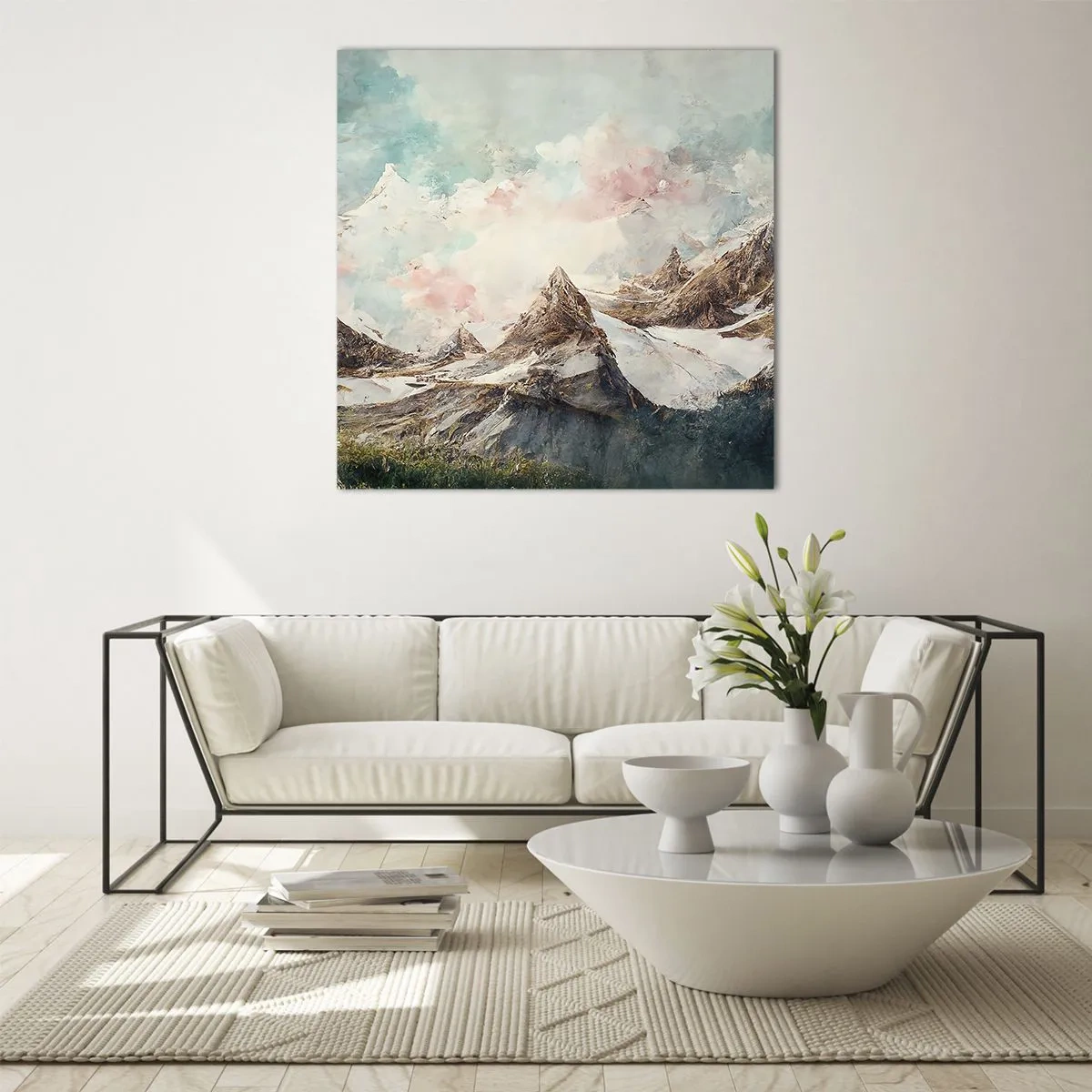 Quadro em vidro - Lâminas de rocha - 30x30 cm