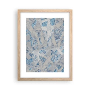 Pôster com moldura de carvalho claro - Em um labirinto azul e cinza - 30x40 cm