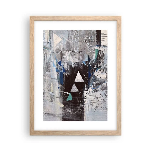 Pôster com moldura de carvalho claro - A ordem superior dos triângulos - 30x40 cm