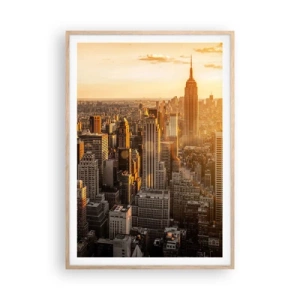 Pôster com moldura de carvalho claro - Crescer ao sol - 70x100 cm