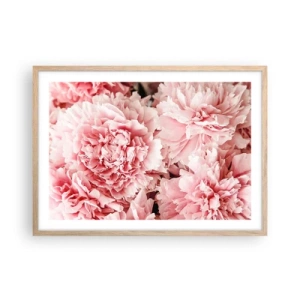 Pôster com moldura de carvalho claro - Sonho rosa - 70x50 cm