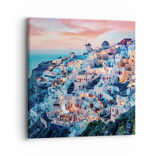 Quadro em tela - As suas grandes férias gregas - 40x40 cm