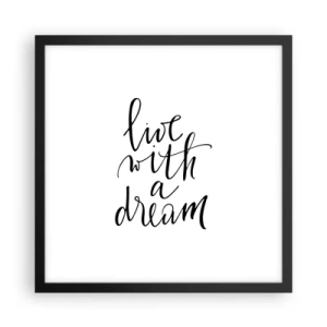 Pôster com moldura preta - Of course - 40x40 cm