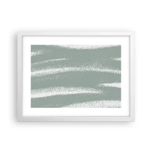 Pôster em moldura branca - Abstração em um clima de inverno - 40x30 cm