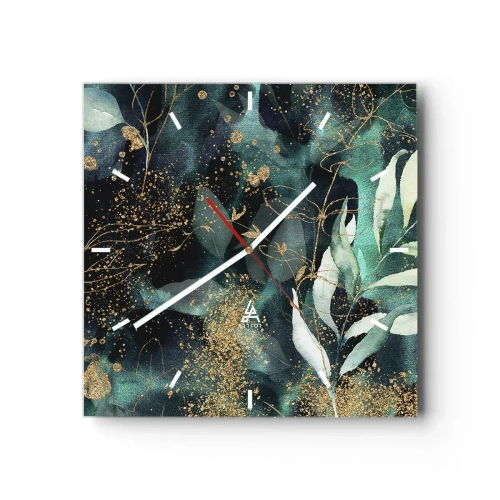 Relógio de parede - Relógio em vidro - Jardim Mágico - 40x40 cm