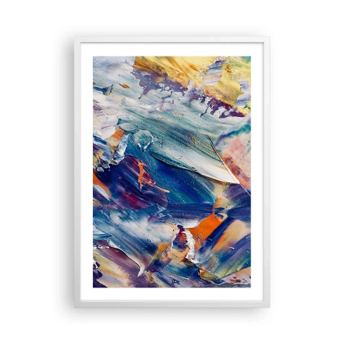 Pôster em moldura branca - Confusão de cores - 50x70 cm