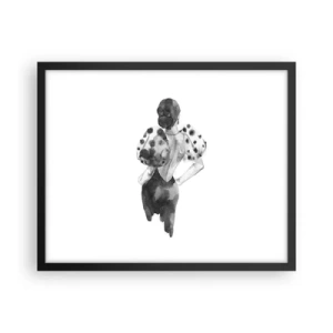 Pôster com moldura preta - Ela passou por aqui - 50x40 cm