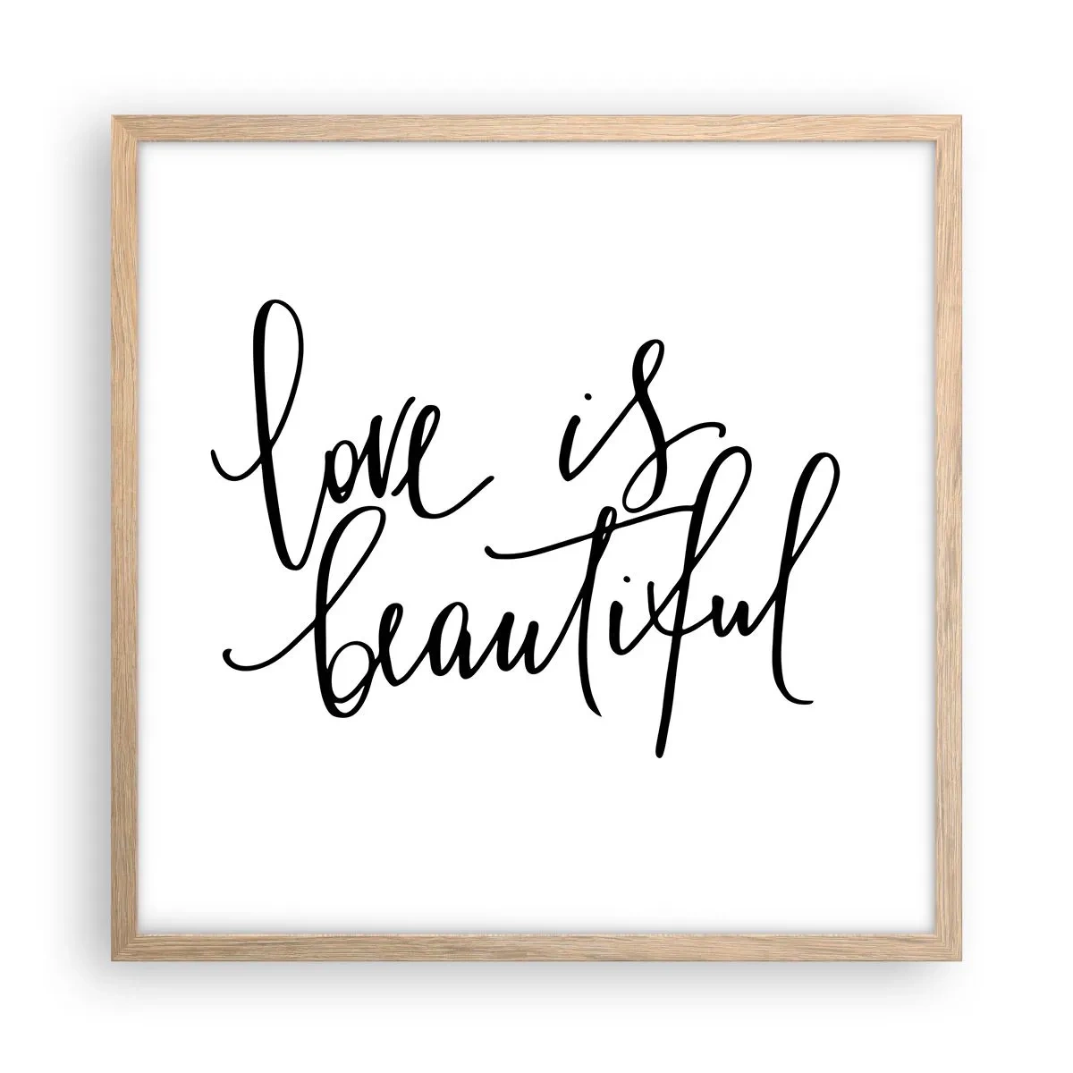 Pôster com moldura de carvalho claro - Leia e repita - 50x50 cm