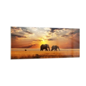 Quadro em vidro - Caminhada em família - 100x40 cm
