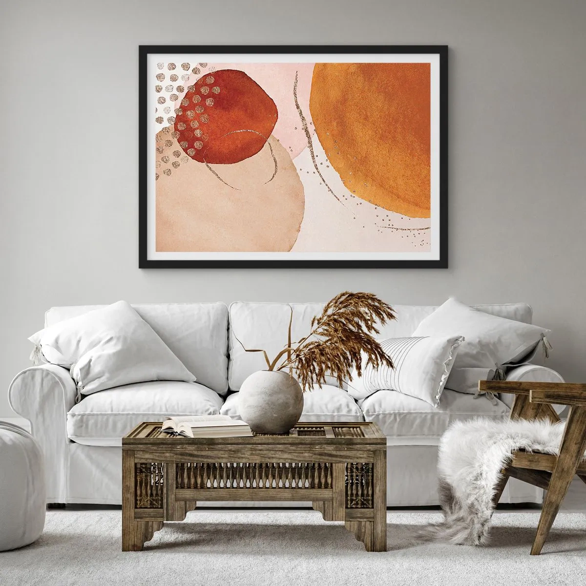 Pôster com moldura preta - Redondeza e movimento - 91x61 cm