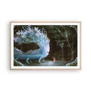 Pôster com moldura de carvalho claro - Encontro fantástico - 91x61 cm