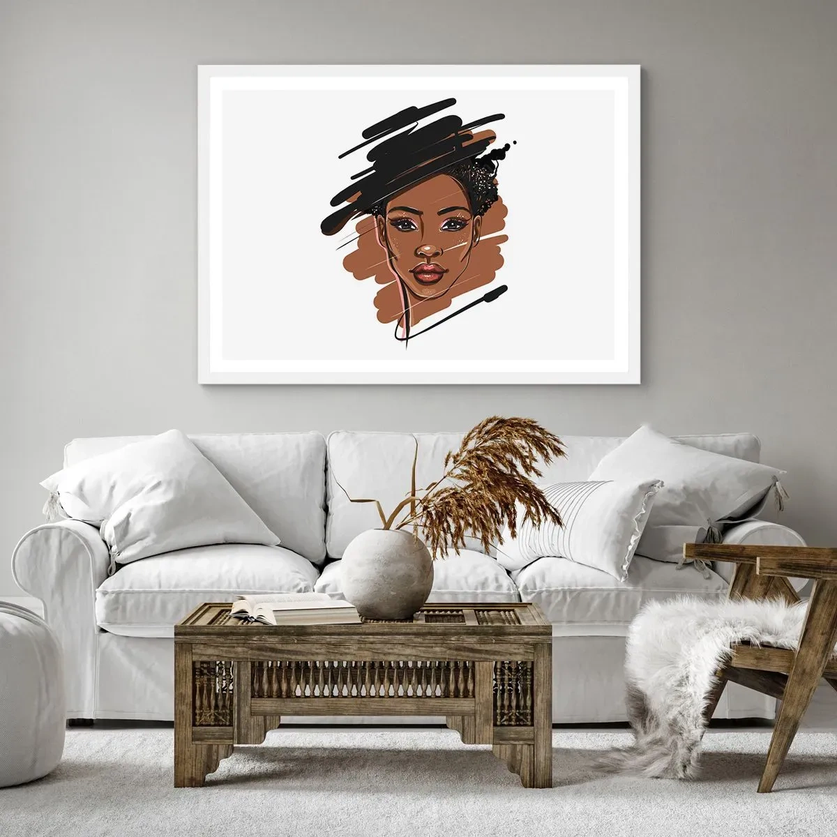 Pôster em moldura branca - Doce como chocolate - 70x50 cm