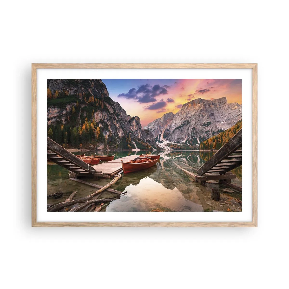 Pôster com moldura de carvalho claro - A promessa do dia - 70x50 cm