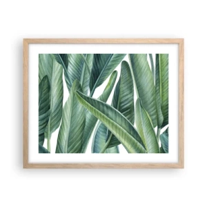 Pôster com moldura de carvalho claro - O próprio verde - 50x40 cm