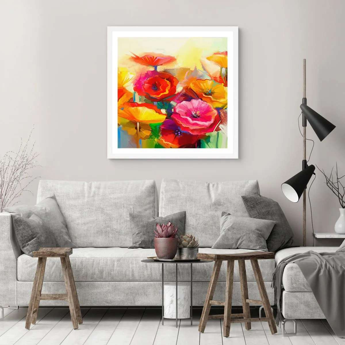 Pôster em moldura branca - Não só vermelho - 50x50 cm