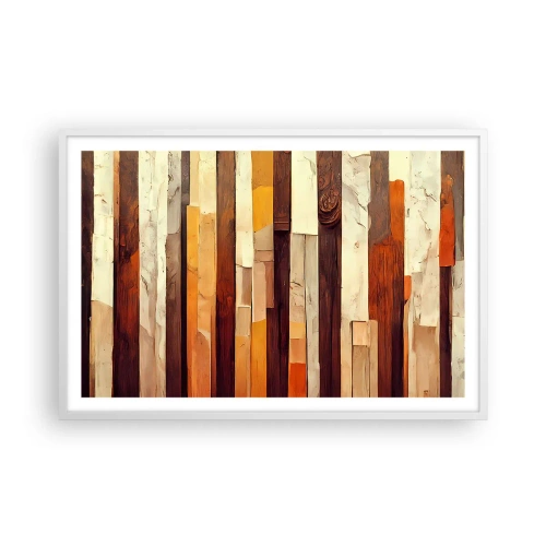 Pôster em moldura branca - Hino das árvores da floresta - 91x61 cm