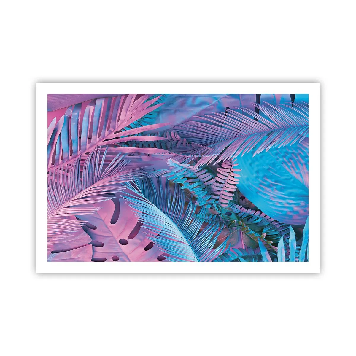 Pôster - Trópicos em rosa e azul - 91x61 cm