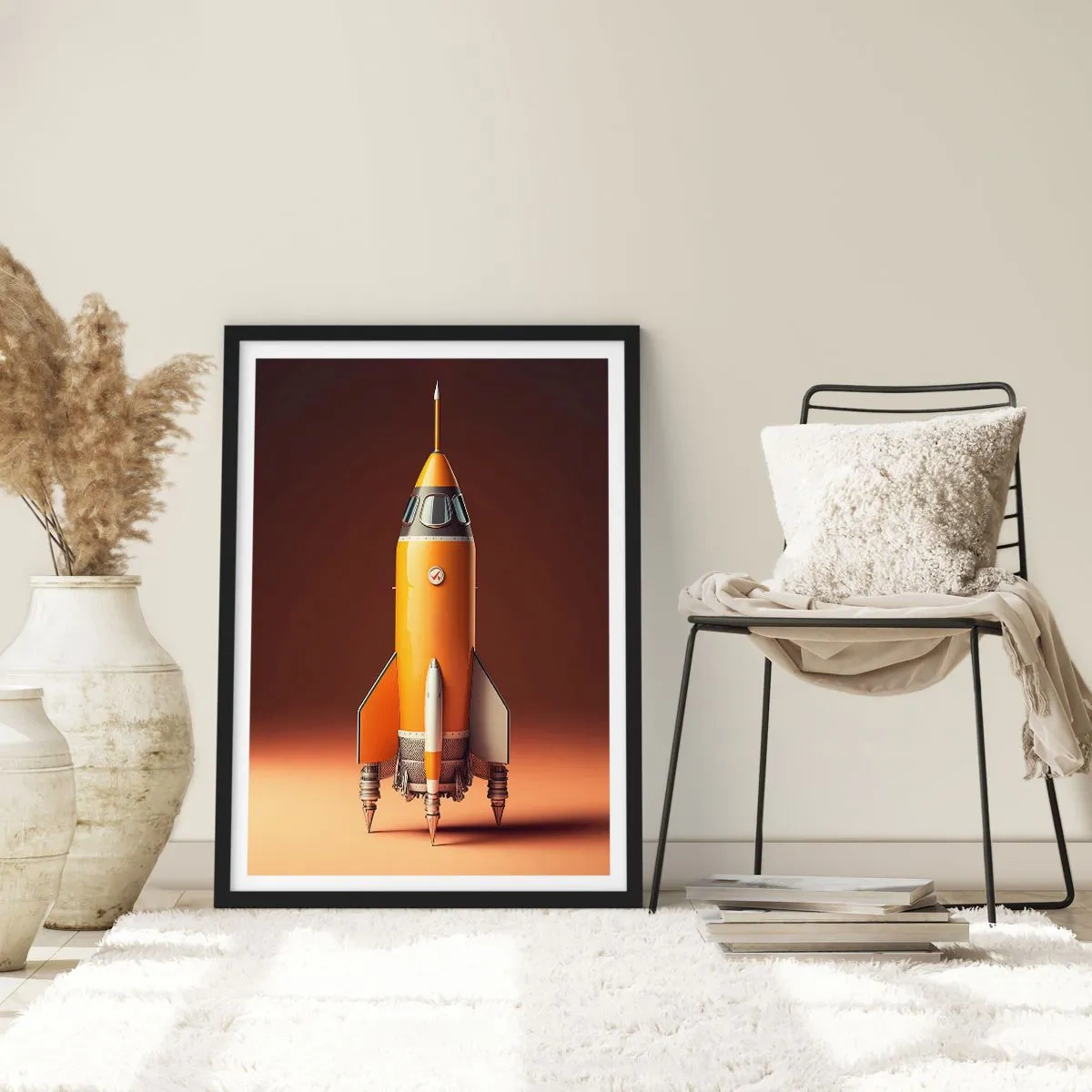 Pôster com moldura preta - Tudo começa com um sonho - 61x91 cm