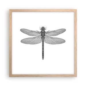 Pôster com moldura de carvalho claro - Precisão da natureza - 40x40 cm